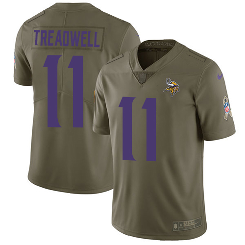 Nike Vikings #11 Laquon Treadwell Olive Men's Stitched NFL Limited Salute to Service Jersey